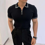 AIDASE  -  Ice Silk Knitted Thin Short Sleeved Men T-shirt Half Sleeved 2025 American Korea Fashion Male Tops Loose aidase-shop