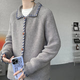 AIDASE  -  Casual collar knitted sweater men Winter Newly designed cardigan sweater Daily casual sweater jacket fashion Korean men's aidase-shop