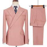 Aidase Formal Men Suits Fashion Peak Lapel One Button 2 Piece Business Casual Groom Wedding Tuxedo Slim Fit Male Suit Blazer Pants aidase-shop