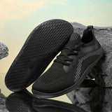 AIDASE  -  Men Black Breathable Knit Barefoot Shoes Lightweight Non-slip Fitness Training Wide Toe Casual Shoes Outdoor Footwear for Women aidase-shop