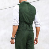 AIDASE  -  Fashionable Mens Textured Suit Jackets Sleeveless Button-up V Neck Lapel Waistcoats Men Spring Fall Casual Slim Fit Vest Jacket aidase-shop