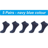 AIDASE  -  High Qualty Men's Bamboo Fiber Socks Short Summer Breatheable Anti-Bacterial Man Ankle Socks Busines 5Pairs Plus size EU38-46 aidase-shop
