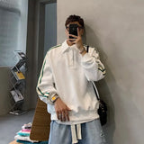 Aidase Tops Polo Stripe White Male Clothes Sweatshirts T Shirts for Men Aesthetic Korean Autumn Luxury One Piece Regular Fit Cotton F A aidase-shop