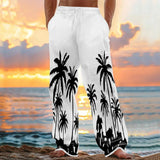 AIDASE  -  autumn and winter Hawaii beach men's printed casual cotton and linen loose trousers aidase-shop