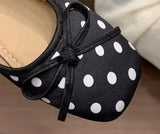 AIDASE  -  Women's Mary Jane Flats Polka Dot Bow Square Toe Soft Bottom Commuting Casual Shoes Spring Summer Comfortable Loafers aidase-shop