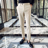 Aidase Men's Social Trousers Masculina Suit Trousers Man Formal Pants Spring Men Dress Pants Slim Fit Black White Pantalones Hombre aidase-shop