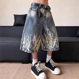 AIDASE  -  Summer New Men Tide Original Design Chic American Youth Fashion Capris High Street Style Jeans Straight Loose Shorts HK5239