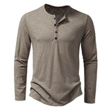 AIDASE  -  Spring Autumn Men Classic Casual Soild Color Shirt Men Fashion Tops Tees Men Slim Fit Long Sleeve Tshirt Tee Shirt aidase-shop