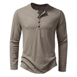 AIDASE  -  Spring Autumn Men Classic Casual Soild Color Shirt Men Fashion Tops Tees Men Slim Fit Long Sleeve Tshirt Tee Shirt aidase-shop