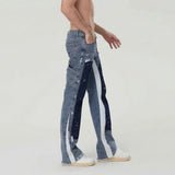 AIDASE  -  Four Seasons European American Fashion Men Black Grey Blue Solid Color Straight Simple Basic Casual Denim Trousers Male Jeans aidase-shop