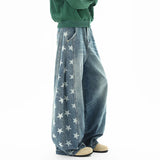 AIDASE  -  Jeans Men's Loose Denim Pants New Baggy Jeans Comfortable Fit Casual Trousers Star pattern print aidase-shop