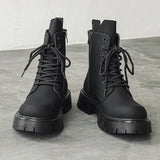Aidase Autumn Men Japan Karajuku Korean Style Fashion High Top Streetwear Thick Platform Boots Casual Leather Shoes Male Lace Up Shoes aidase-shop