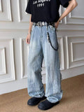 AIDASE  -  American Street Style Ripped Men Jeans Summer Washed Straight-leg Personality Fashionable Handsome Male Trousers 21E6562 aidase-shop