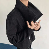 AIDASE  -  2025 Deconstructive Design Men Twill Jacket Solid Color Long Sleeve Zipper Korea Fashion Darkwear Male Tops aidase-shop