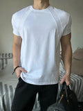AIDASE  -  Muscle-Building Boxy ort-Sve T-irt for Men American Sle Small Collar Fitn Decosition f Sve aidase-shop