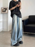 AIDASE  -  Hong Kong Style Wide-leg Jeans for Men in Spring Autumn New Style Loose-fitting Trendy Pants aidase-shop