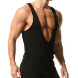 AIDASE  -  Sleepwear Loose Comfort Soft Tank Tops Men Sexy Wrap Deep V Neck Sleeveless Vest Shirts Mens Summer Casual Solid Color Camisoles aidase-shop
