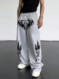 AIDASE  -  Men's Gothic Tribal Print Wide Leg Sweatpants - Loose Hip Hop Streetwear Trousers Elastic Waist Casual Pants aidase-shop