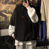 Aidase Hooded Sweatshirts for Man Black Hoodies Hip Hop Men's Clothing Sweat Shirt No Brand Funny Loose Overfit Streetwear Simple Cheap aidase-shop