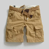 AIDASE  -  American Retro Workwear Shorts Casual Loose Men's Multi-Pocket Pants Comfortable Five-Part Trousers Mid-Length plus Size aidase-shop