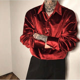 AIDASE  -  Spring New Men's Solid Color Long-Sleeve Shirt American Retro Fashion Trendy High Street Casual Loose Niche Men's Top aidase-shop