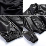 AIDASE  -  Fall Winter Trendy Mens Leather Jackets Streetwear Vintage Turn-down Collar Zip-up PU Leather Coats Men Stylish Slim Outerwear aidase-shop