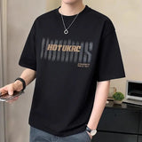 AIDASE  -  Fashion O-Neck Printed Letter Short Sleeve Casual T-Shirts Men's Clothing Summer New Loose All-match Tops Punk Tee Shirt aidase-shop