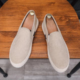 AIDASE  -  Men's Spring New Beijing Cloth Shoes Slip-On Casual Thin Driving Fisherman Shoes round Toe Canvas Non-Leather Leisure Sneakers aidase-shop