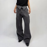 AIDASE  -  Men's High-Waist Striped Pleated Pants Slight Flare Straight Leg Embroidery Large Pockets Flowing Sash for Spring/Autumn aidase-shop