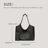 AIDASE  -  Large Capacity Denim Tote Bags For Women Luxury Designer Handbags Purses 2025 New In Letters With Card Pocket Underarm Shoulder aidase-shop