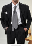 AIDASE  -  Traje Novio 2025 New Grooms Suit Naples Suit Set For Men Business Casual Striped Suit Men Tuxedo Suit Smoking Homme Mariage aidase-shop