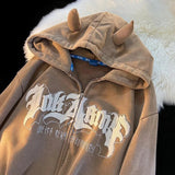 AIDASE  -  Y2k Men Spider Print Hoodies Women Hop Zipper Long Sleeve Coats Autumn Winter Harajuku Casual Loose Hooded Sweatshirt aidase-shop