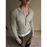 AIDASE  -  Lightweight Breathable Long Sleeve Men's T-shirt Ice Silk Henry Collar Workwear Casual Summer Top Cross-Border European Size aidase-shop