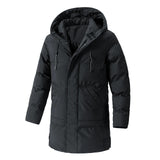 AIDASE  -  Korean Style Winter New Fashion Men's Plus Size Casual Trendy Solid Color Loose Simple Basic Hooded Quilted Coats Male Parkas aidase-shop