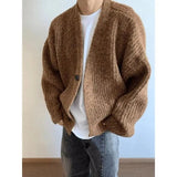 AIDASE  -  American Style Male Cardigan Sweater Casual Knitted Jacket Trendy Simple Long Sleeve Single-breasted Menswear Tide 21E7690 aidase-shop