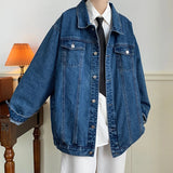 Aidase Plus Size 5XL-M Black Denim Jacket Mens Turn Down Collar Jeans Coats Multi-pockets Overalls Streetwear Loose Casual Men Clothing aidase-shop