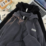 AIDASE  -  Heavy Weight Hooded Sweatshirt Men Spring Autumn Trendy Cardigan Autumn Winter Hip Hop Loose Corduroy Jacket Men Aesthetic Chic aidase-shop