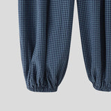 AIDASE  -  Men Plaid Pants Elastic Waist Joggers Loose Casual Wide Leg Trousers Men Streetwear Baggy Fashion Male Long Pants aidase-shop