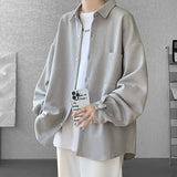 AIDASE  -  Long-sleeved Autumn Winter Men's Velvet Jacket Trendy Loose New Jacquard Shirt aidase-shop