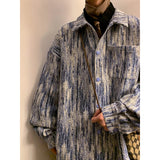 Aidase Men's Fashion Striped Jacket Oversized Cargo Loose Turndown Collar Long Sleeves Single-breasted Tops Jackets Male Coats Outwear aidase-shop