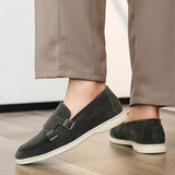AIDASE  -  Suede Leather Men's Business Casual Shoes Handmade Double Buckle Loafers Leisure Slip on Flats Outdoor Male Driving Moccasins aidase-shop