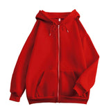 AIDASE  -  Unisex Hooded Sweatshirts Zippered Solid Color Sweatshirts Loose Trendy Couple Hoodie Jackets Hoodie for Men plus Size aidase-shop