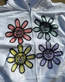 AIDASE  -  American New High Street Casual Loose Y2K Clothes Sunflower Pattern Printing Hoodies Harajuku Vintage Kawaii Zipper Sweatshirts aidase-shop