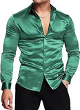 AIDASE  -  Glossy Long Sleeve Men's Shirt 70s Disco Style Casual Autumn Wear Comfortable Chinese Brand Fashionable Top for Men aidase-shop