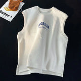 26.97Aidase American Hip-hop Personality Letter Men and Women Sleeveless Vest Short Sleeved Summer Youth Loose Casual T-shirt Top Harajuku aidase-shop