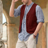 38.30Aidase Men Vest Cotton Waistcoat Classic British Summer sleeveless Skin Friendly and Sweat Absorbing Thin Coats terno masculino aidase-shop