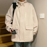 Aidase Black Men Hooded Jacket Bomber Jacket Spring and Autumn Men's Windbreakers Zipper Coats Loose Cargo jackets Outerwear 5XL aidase-shop