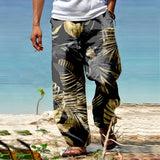 AIDASE  -  Men'S Loose Jogging Sports Pants Male Summer Breathable Linen Like Trousers All Print Printed Tether Wide Leg Pants 남자 여름바지 aidase-shop