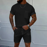 AIDASE  -  Man Tuxedo Suits Male Two Piece T Shirt Business Casual Half Sleeve High Slim Fit Shorts Set Big And Tall Suits Ropa De Hombre aidase-shop