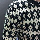 Aidase Diamond Check Contrast Knit T-Shirt High Elasticity Short Sleeve Slim Bottomed Tshirt Men Top Quality Streetwear Knitted Top aidase-shop